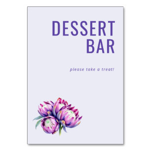 Numéro De Table Panneau de dessert floral lavande joyeux