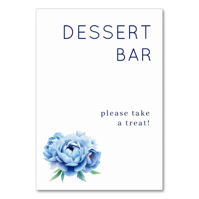 Numéro De Table Panneau de dessert floral Navy invitant (Par défaut)
