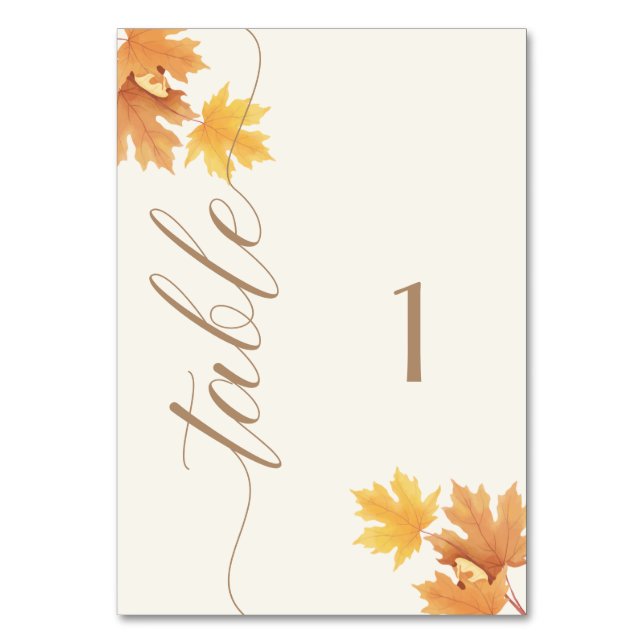 Numéro De Table Panneau de la table - Baby shower d'automne de l'a (Par défaut)
