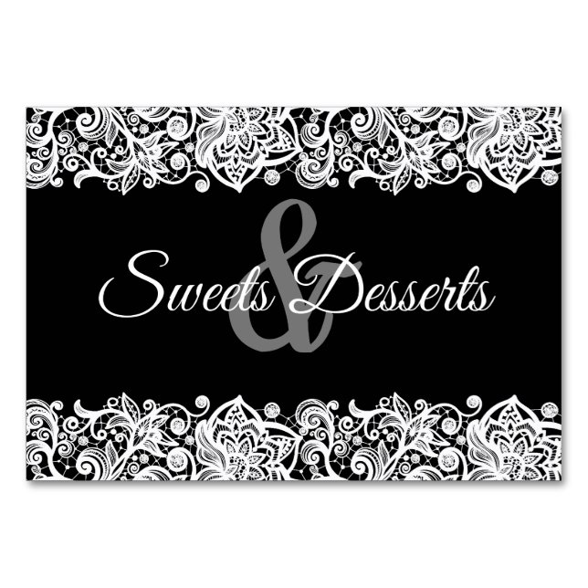 Numéro De Table Panneau de la table Mariage Lace Sweets & Desserts (Devant)