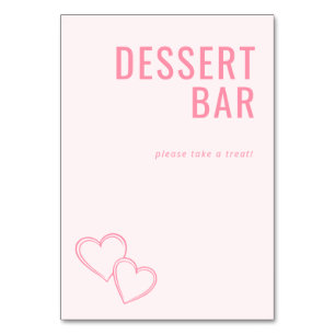 Numéro De Table Panneau de signalétique de bar à dessert minimalis
