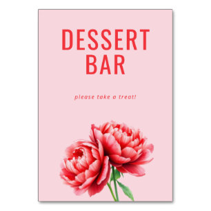 Numéro De Table Panneau de signalisation de bar à dessert floral r