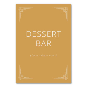 Numéro De Table Panneau de signalisation de bar à desserts jaune m