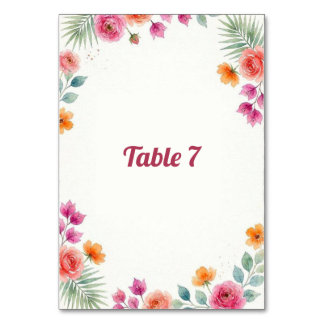 Numéro De Table Panneau de table Bougainville en fleurs