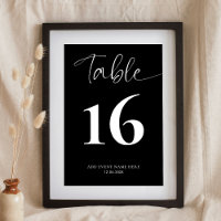 Panneau minimaliste Elegant Black Company Event Ta
