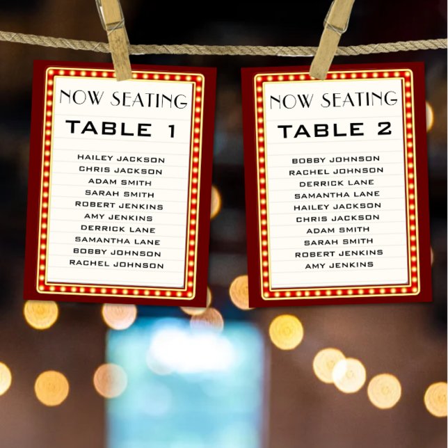 Numéro De Table Panneau Retro Marquee Mariage Réception Seating Ch (Retro Marquee Sign Wedding Reception Seating Chart Table Number)