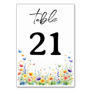 Numéro De Table Papillons du jardin fleuri de printemps Numéros de