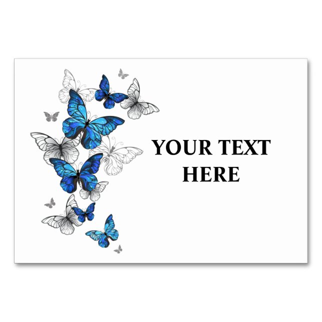Numéro De Table Papillons volants bleus Morpho (Devant)