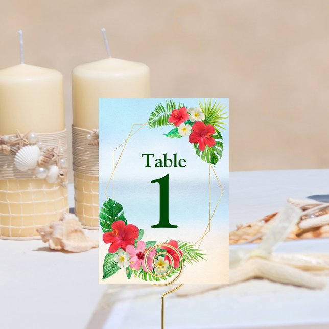 Numéro De Table Paradis tropical Mariage floral (Créateur téléchargé)
