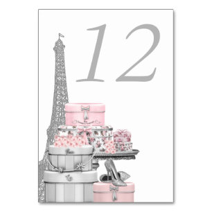 Numéro de table Paris rose