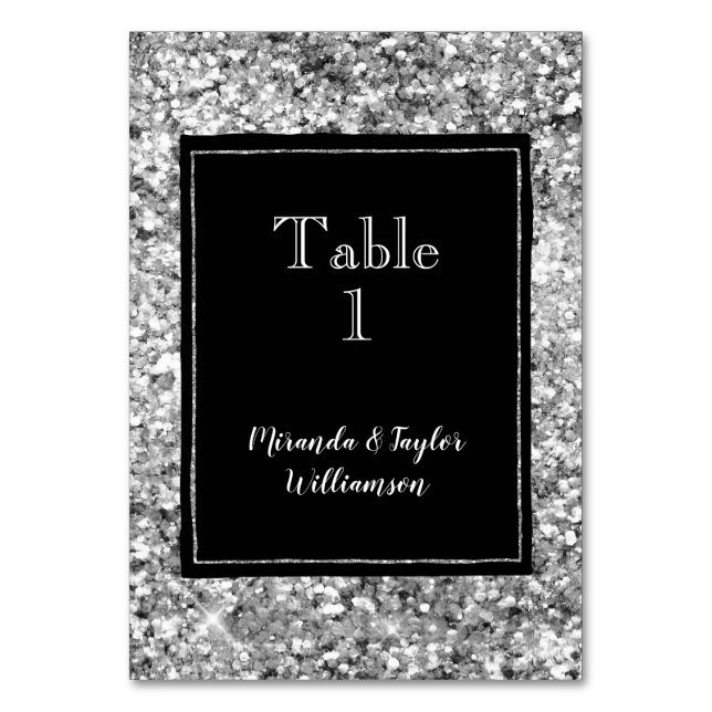 Numéro De Table Parties scintillant d'argent Black Glam (Par défaut)