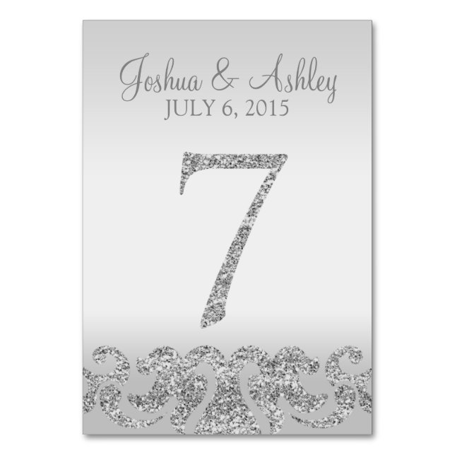 Numéro De Table Parties scintillant d'argent Look Mariage Numéros  (Par défaut)