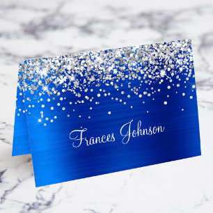 Numéro De Table Parties scintillant d'argent Royal Blue Individuel