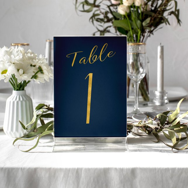 Numéro De Table parties scintillant d'or mariage marine élégant (Créateur téléchargé)