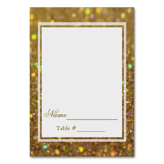 Numéro De Table Parties scintillant d'or mariage Place Card (Par défaut)