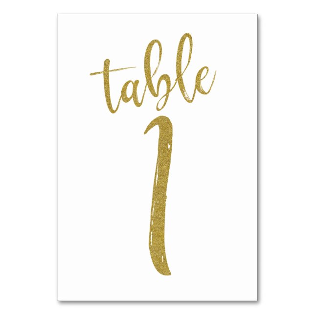 Numéro De Table Parties scintillant d'or Numéro de tableau 1 (Par défaut)