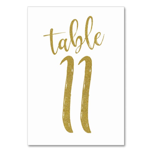 Numéro De Table Parties scintillant d'or Numéro de tableau 11 (Par défaut)