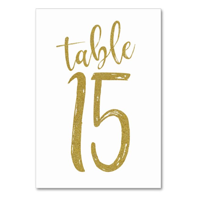 Numéro De Table Parties scintillant d'or Numéro de tableau 15 (Par défaut)