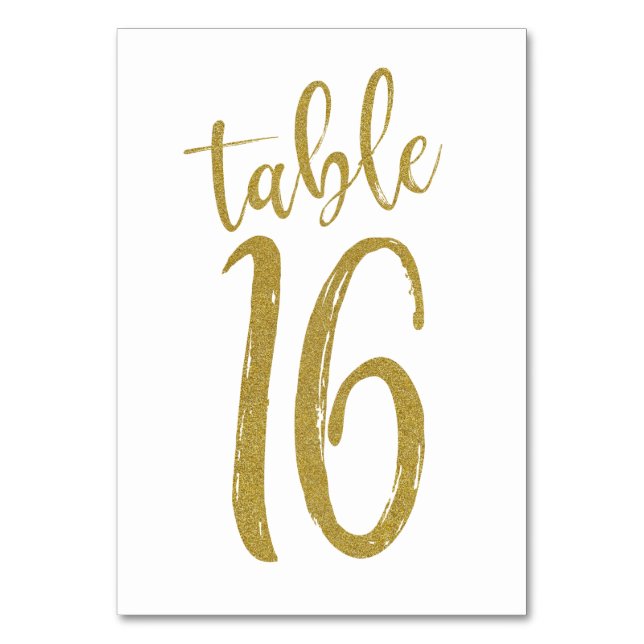 Numéro De Table Parties scintillant d'or Numéro de tableau 16 (Par défaut)