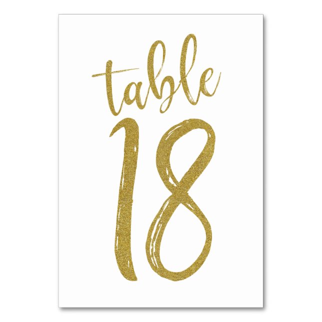 Numéro De Table Parties scintillant d'or Numéro de tableau 18 (Par défaut)