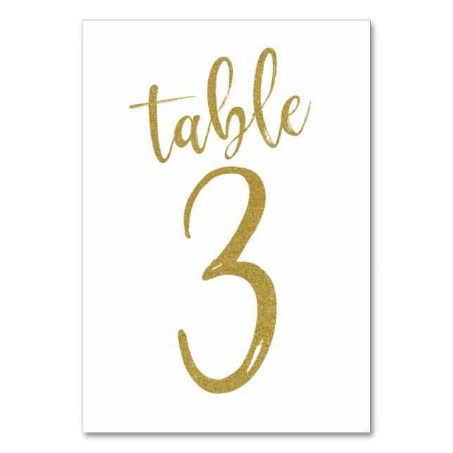 Numéro De Table Parties scintillant d'or Numéro de tableau 3 (Par défaut)