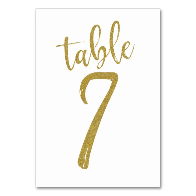 Numéro De Table Parties scintillant d'or Numéro de tableau 7 (Par défaut)