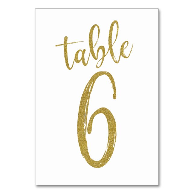Numéro De Table Parties scintillant d'or Numéro du tableau 6 (Par défaut)