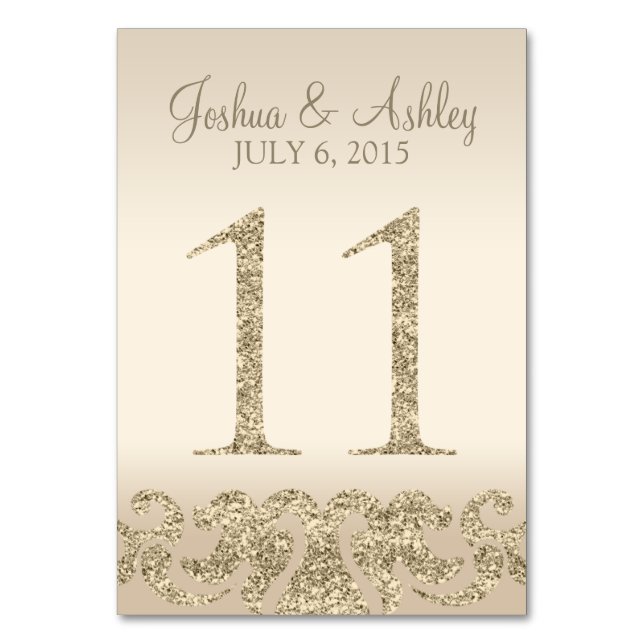 Numéro De Table Parties scintillant Look Mariage Numéros de tablea (Par défaut)