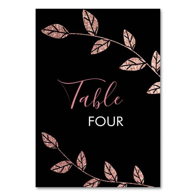 Numéro De Table Parties scintillant Rose Gold Twin Glam Noir (Par défaut)