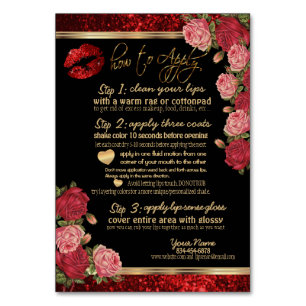 Numéro De Table Parties scintillant Rose rouge - Noir - Instructio