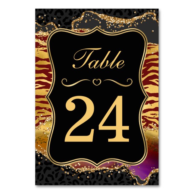 Numéro De Table Parties scintillant sauvage rouge et or Mariage d' (Par défaut)