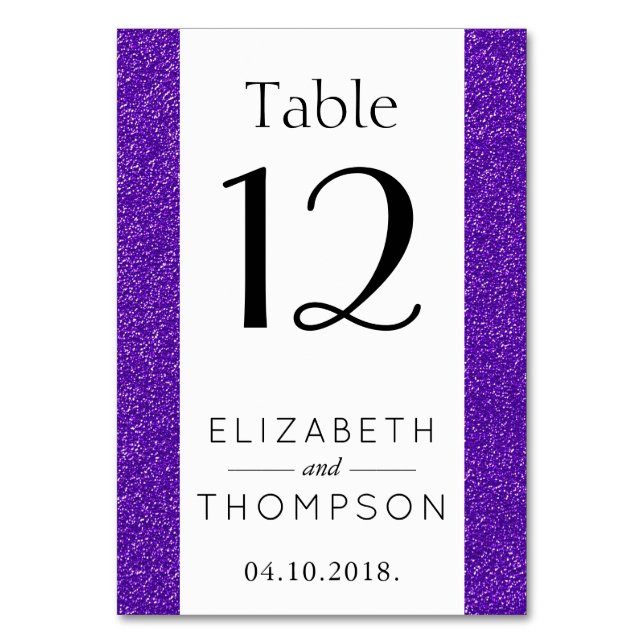 Numéro De Table Parties scintillant violette, Étincelante, Parties (Par défaut)