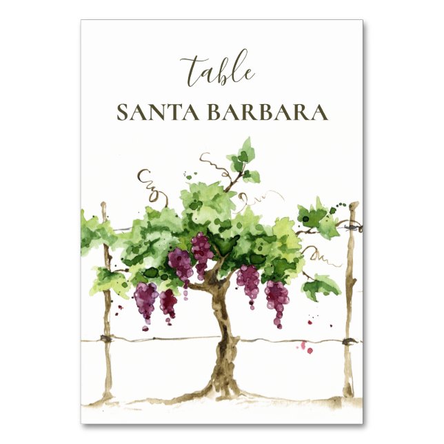 Numéro De Table Paso Robles Vineyard Winery Mariage Numéro de tabl (Par défaut)
