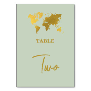Numéro De Table Passeport de mariage de destination Monde Vert sau