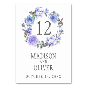 Numéro De Table Pastel Purple Aquarelle Florale   MARIAGE