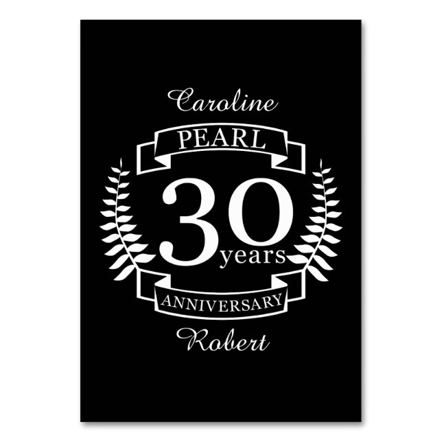 Numéro De Table Pearl 30e anniversaire du mariage 30 ans (Par défaut)