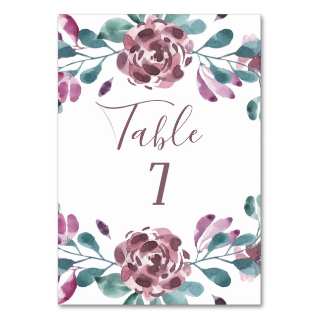 Numéro De Table Peine d'aquarelle violet Mariage été (Par défaut)