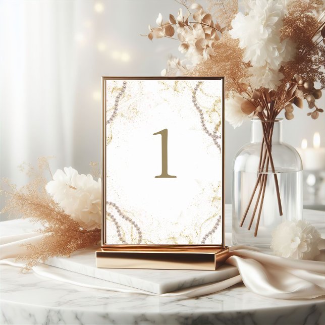 Numéro De Table Perles de luxe et Prosecco (Créateur téléchargé)