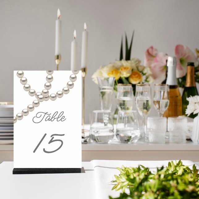 Numéro De Table Perles mariage élégant (Créateur téléchargé)