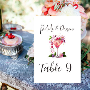 Numéro De Table Pétales & Procuco Fête des mariées rose
