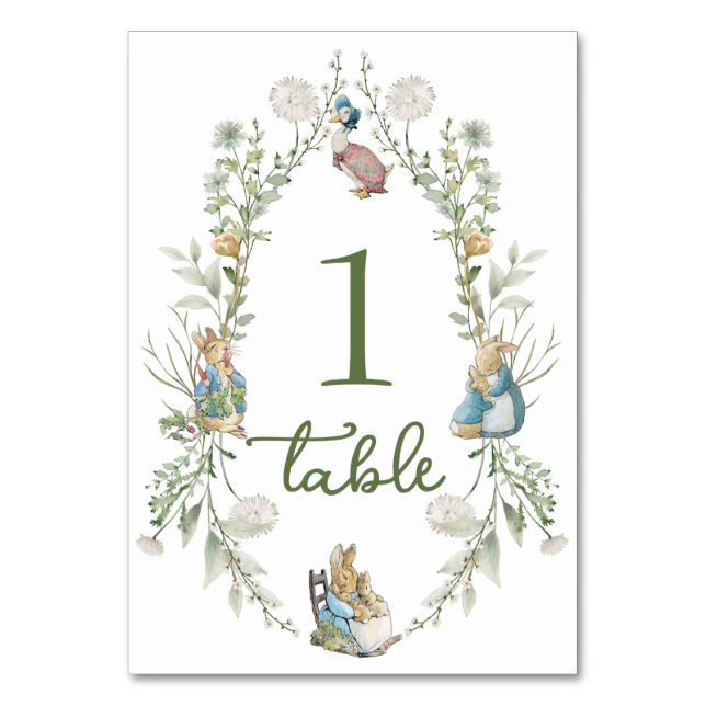 Numéro De Table Peter the Rabbit Wildflower Table Number (Par défaut)