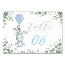 Petit Lapin Fête de Bébé Garçon Aquarelle Eucalypt