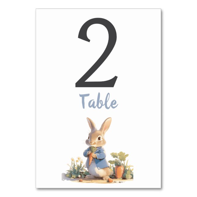 Numéro De Table Petit Peter Le Lapin Classic Baby shower Bleu (Par défaut)