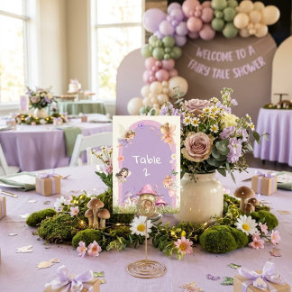 Numéro De Table Petite Fée Jardin Enchanté Table Baby Shower