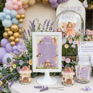 Numéro De Table Petite Fée Salon de Jardin Assise Baby Shower Fant