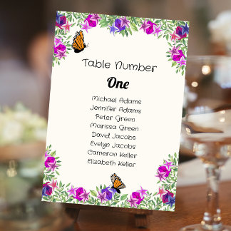 Numéro De Table Pétunia Papillon