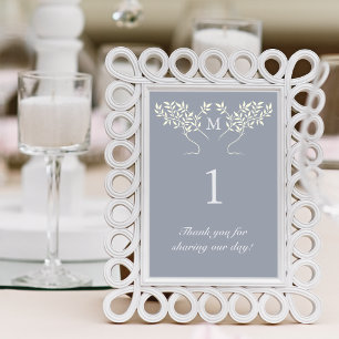 Numéro De Table Pewter Gray Tree of Life Wedding