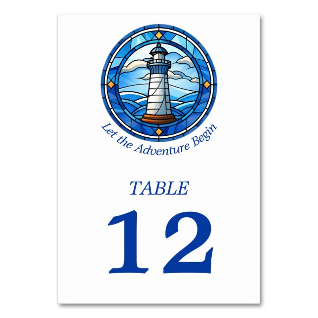 Numéro De Table Phare Nautique Océan Mariage de bord de mer (Par défaut)
