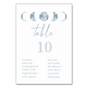 Numéro De Table Phases minimalistes de la lune Mariage céleste