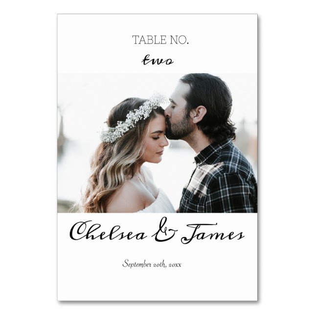 Numéro De Table Photo de calligraphie minimale élégante (Par défaut)